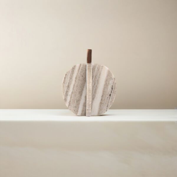 تحفة ديكور رخامية يقطين متشابك كبير - بيج وبني