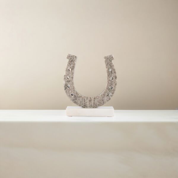 تحفة ديكور رخامية حدوة خيل - بيج ومتعدد الالوان