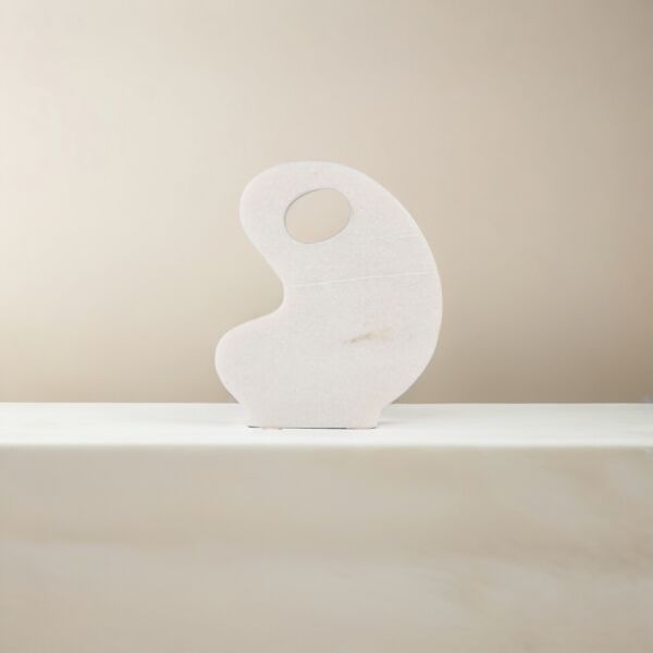 تحفة ديكور رخامية انجين - ابيض رمادي