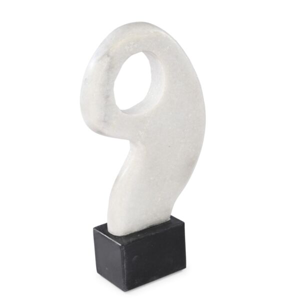 تحفة ديكور رخامية سمارسكي - ابيض رمادي ورمادي غامق