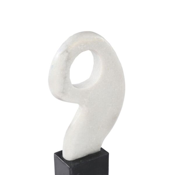 تحفة ديكور رخامية سمارسكي - ابيض رمادي ورمادي غامق