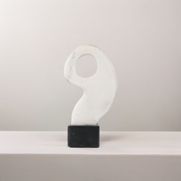 تحفة ديكور رخامية سمارسكي - ابيض رمادي ورمادي غامق