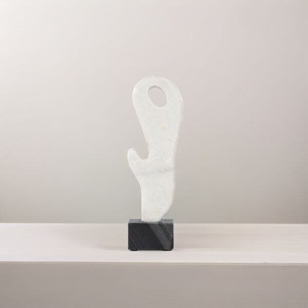 تحفة ديكور رخامية ايبيك - ابيض رمادي ورمادي غامق