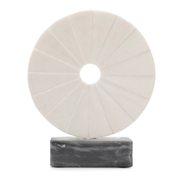 تحفة ديكور رخامية ديميت - ابيض رمادي ورمادي غامق