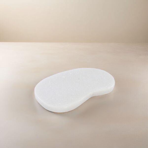 تحفة ديكور طقم قاعدة اكواب رخامية اينال - ابيض رمادي