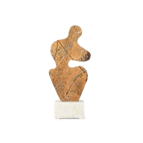 تحفة فنية من الرخام شكل كائن - بني ومتعدد الالوان