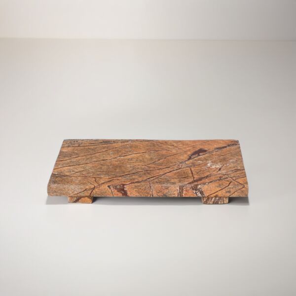 تحفة قاعدة تقديم من الرخام - بني ومتعدد الالوان 