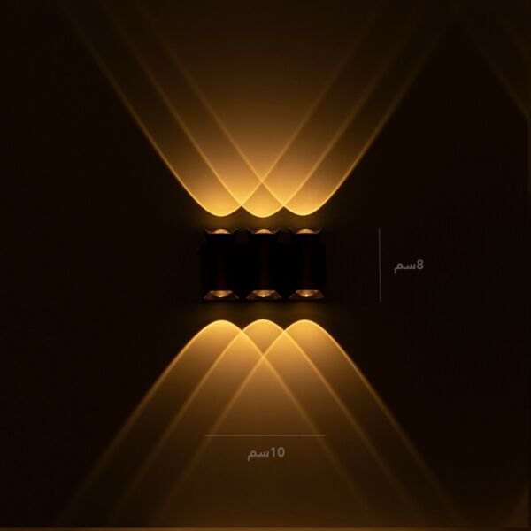 إضاءة جدارية سور لفائف اسود بذهبي 6 لمبات