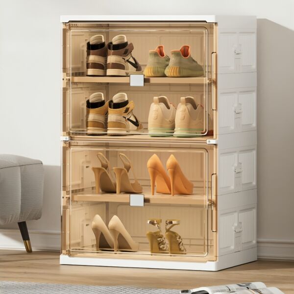 خزانة احذية بلاستيك 4 رفوف - ابيض