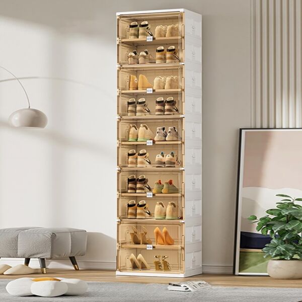 خزانة احذية بلاستيك 10 رفوف - ابيض