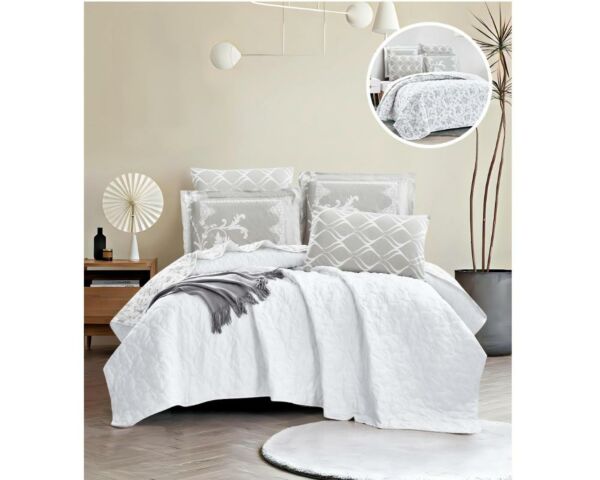 لحاف كوين سادة وجهين امرال - ابيض