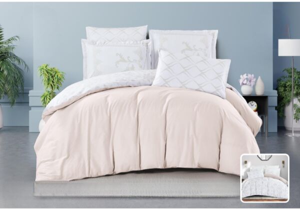 لحاف كينج سادة وجهين - اوف وايت