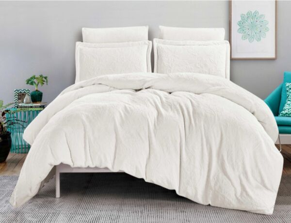 طقم لحاف كينغ مزدوج مخمل فرو كلاوس - 6 قطع - بيج