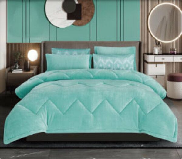 طقم لحاف كينج ساده 6 قطع روناز - اخضر