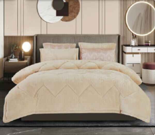 طقم لحاف كينج ساده 6 قطع تاورن - بيج