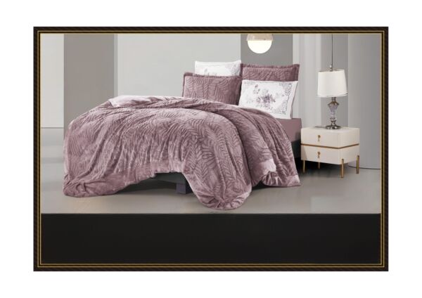 لحاف مفرد فرو ناعم - بنفسجي غامق