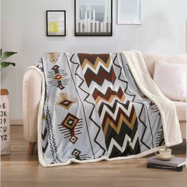 بطانية مفرد مخمل فرو مطبوع 130X160 - رمادي