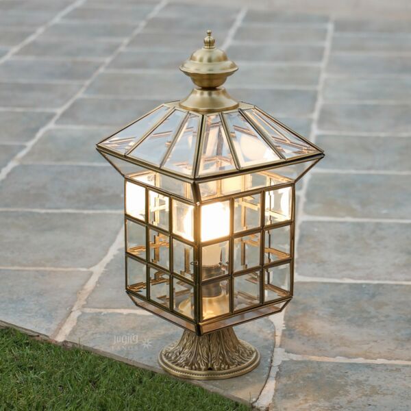 فانوس ارضي ناستك راقي مربع كبيرنحاسي