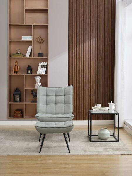 كرسي استرخاء انستازيا مع مسند أقدام - اخضر