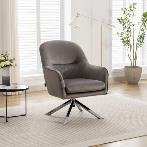 كرسي دوار كومفورت - رمادي