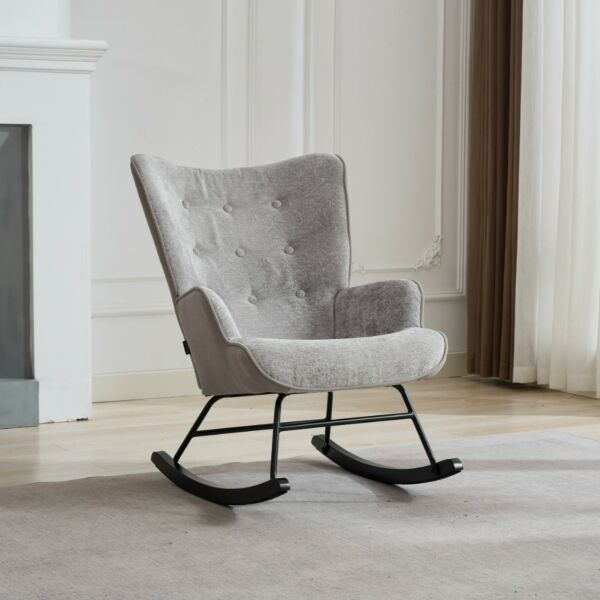 كرسي استرخاء هزاز ريناي - رمادي