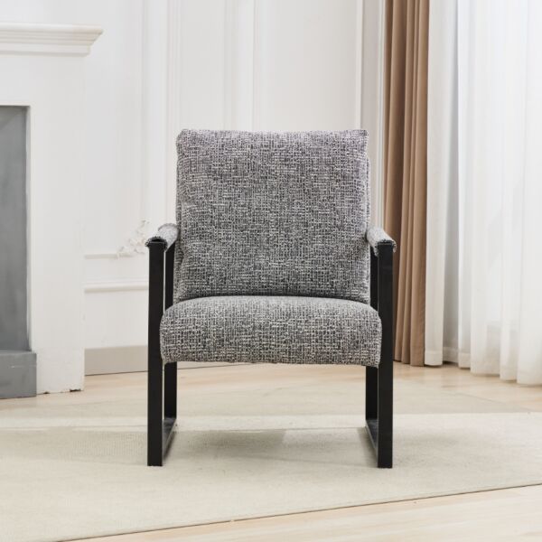 كرسي مفرد بذراعين رانو - رمادي واسود