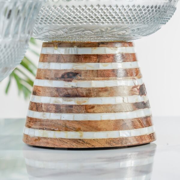 وعاء تقديم بقاعدة ميركادا - لون بني حجم صغير 