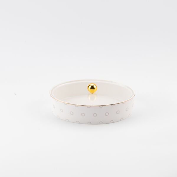 تمرية بحجم وسط من أثير - أبيض وذهبي