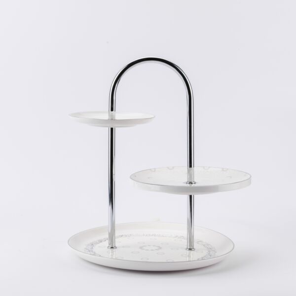 ستاند تقديم من أثير - أبيض وفضي