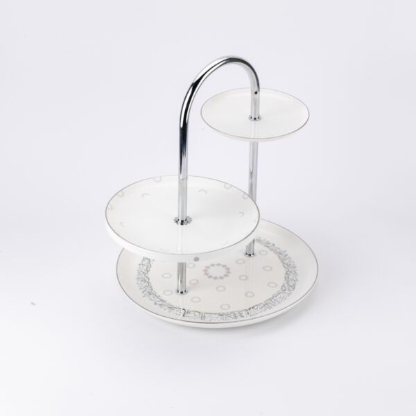 ستاند تقديم من أثير - أبيض وفضي