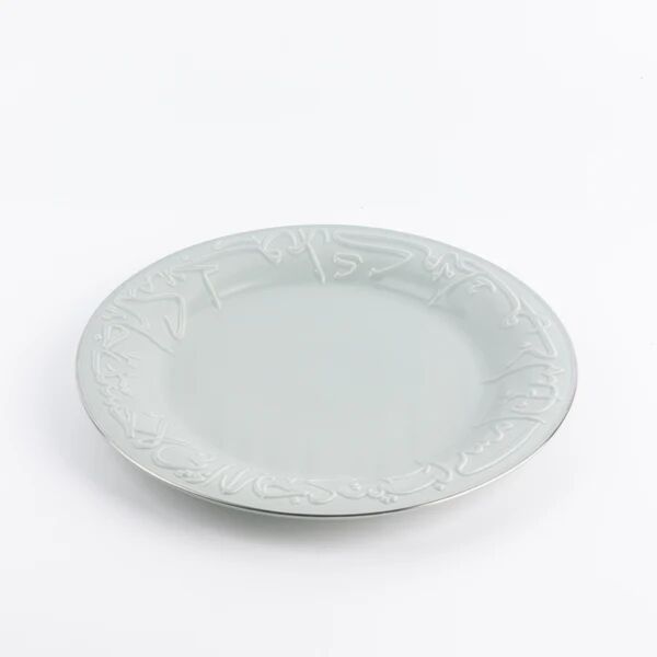 طقم صحون عشاء 18 قطعة من جوار - اخضر وفضي