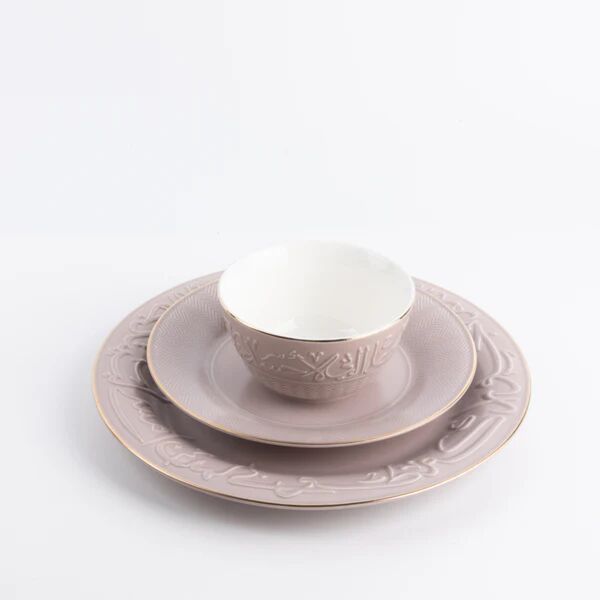 طقم صحون عشاء 18 قطعة من جوار - بنفسجي وذهبي