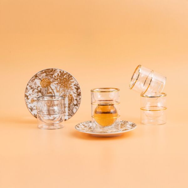 طقم بيالات شاي وقهوة  رويال 18 قطعة - متعدد الالوان