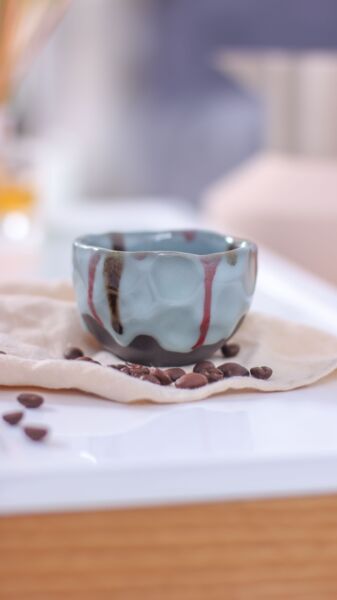 كوب طويل نصف كروي كالرز رين - لون أخضر