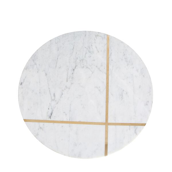 تحفة رخام على شكل صينية - ابيض