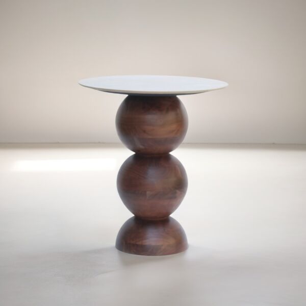 طاولة جانبية هيلاوب - بني وبيج فاتح