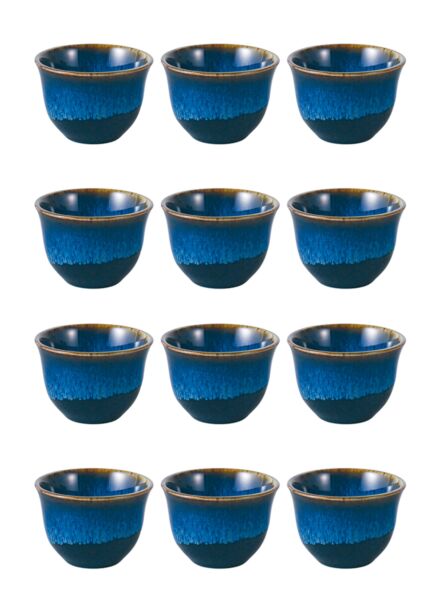 طقم أكواب كاوا بورسلين 12 قطعة 110  مل متعدد الألوان