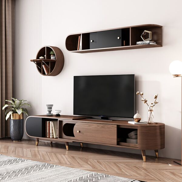 طاولة تلفزيون خشب موردن  اليغانت فيرنيتشر - بني