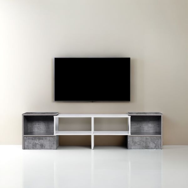 طاولة تلفزيون متحركة أوراخشب ماليزي متعدد الألوان