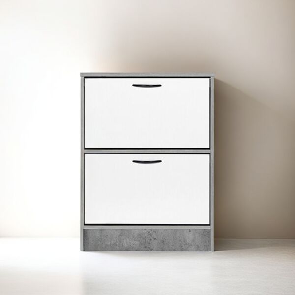 خزانة أحذية دورين ألاباما لون رمادي وأبيض