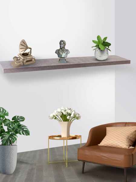 رف جداري ريموس طول 120 سم لون رمادي