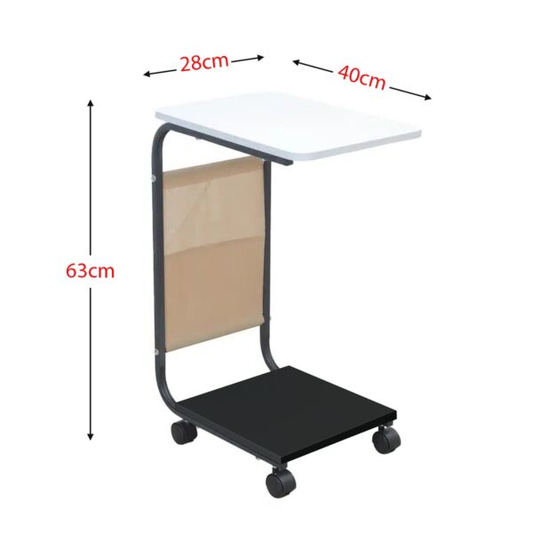 طاولة خدمة مستطيلة روانا - أبيض وأسود