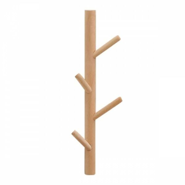 علاقة ملابس جدارية وودي - خشبي فاتح