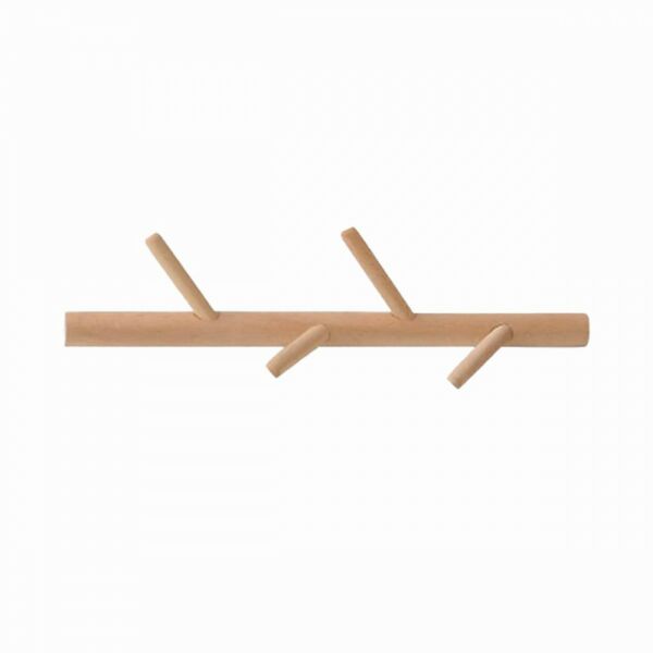 علاقة ملابس جدارية وودي - خشبي فاتح