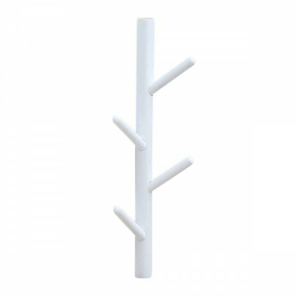 علاقة ملابس جدارية وودي - أبيض