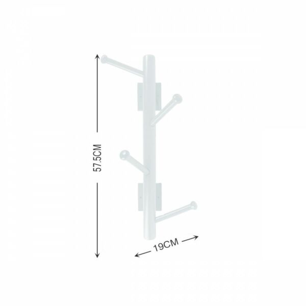 علاقة ملابس جدارية وودي راوند - أبيض