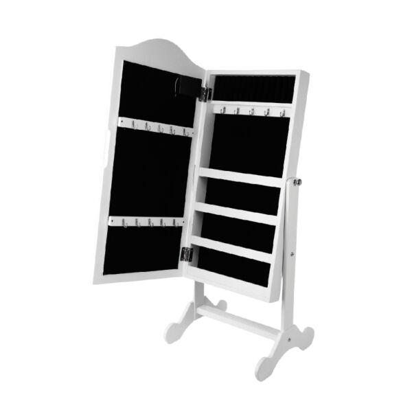 خزانة منظم اكسسوار مستطيل تاج واضاءة ليد تيارا أبيض 