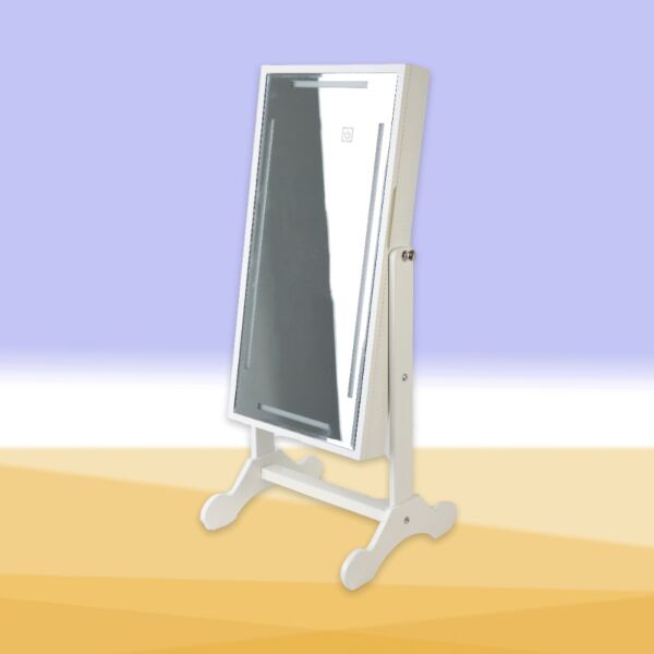 خزانة ومنظم اكسسوار مستطيل بإضاءة ليد أبيض 