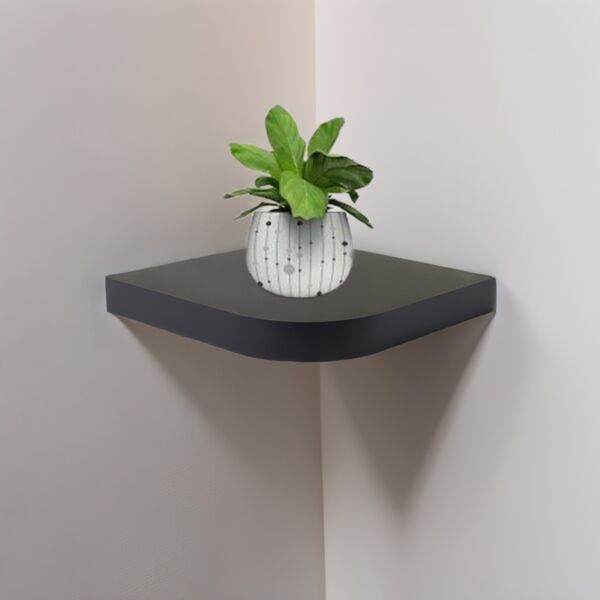 رف جداري مقوس - أسود