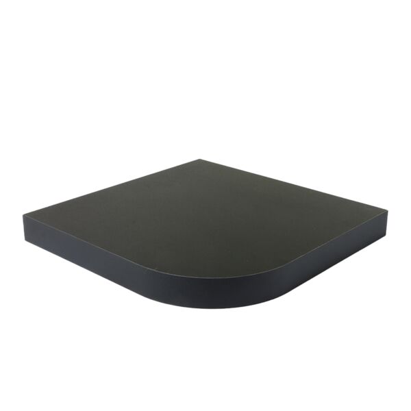 رف جداري خشب مقوس 35 سم - أسود